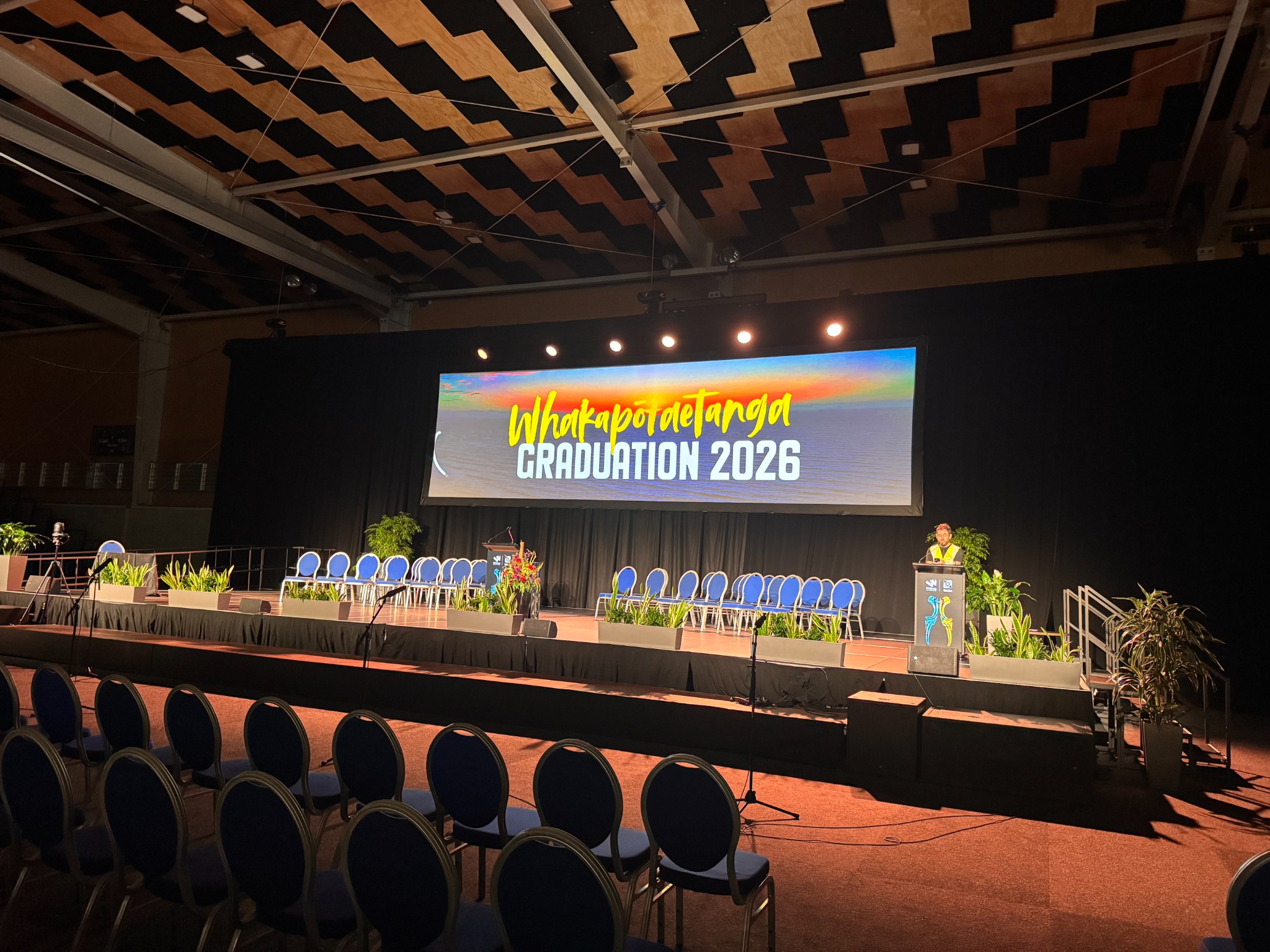 Whakapōtaetanga Graduation 2026 stage set